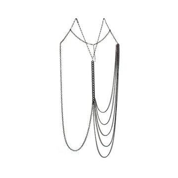 Unbalanced Metal Draped Bodychain Body Chain Gold